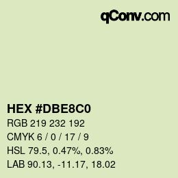 颜色代码: HEX #DBE8C0 | qconv.com