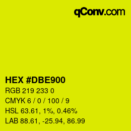 Color code: HEX #DBE900 | qconv.com