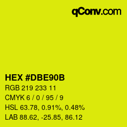カラーコード: HEX #DBE90B | qconv.com