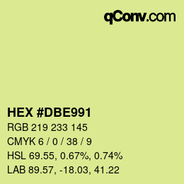 Farbcode: HEX #DBE991 | qconv.com