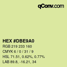 カラーコード: HEX #DBE9A0 | qconv.com