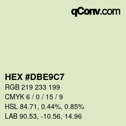 カラーコード: HEX #DBE9C7 | qconv.com
