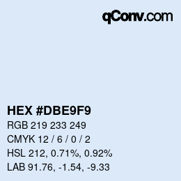 カラーコード: HEX #DBE9F9 | qconv.com