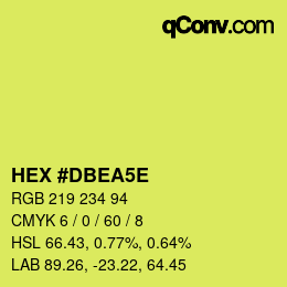 Farbcode: HEX #DBEA5E | qconv.com