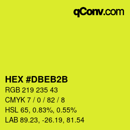 カラーコード: HEX #DBEB2B | qconv.com