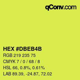 カラーコード: HEX #DBEB4B | qconv.com