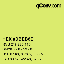 Código de color: HEX #DBEB6E | qconv.com