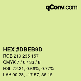 Color code: HEX #DBEB9D | qconv.com