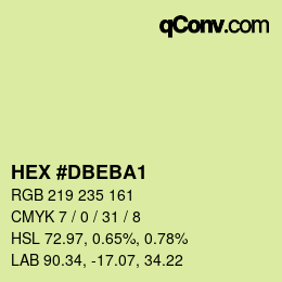 Color code: HEX #DBEBA1 | qconv.com