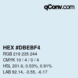 Color code: HEX #DBEBF4 | qconv.com