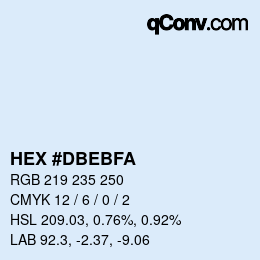 Color code: HEX #DBEBFA | qconv.com
