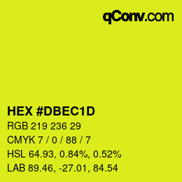 颜色代码: HEX #DBEC1D | qconv.com