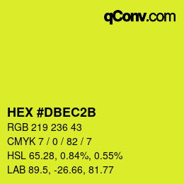 カラーコード: HEX #DBEC2B | qconv.com
