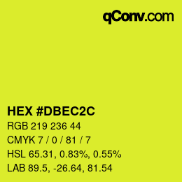 Color code: HEX #DBEC2C | qconv.com