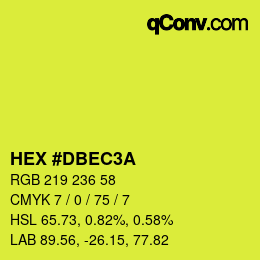 カラーコード: HEX #DBEC3A | qconv.com
