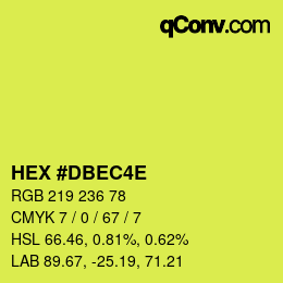 Color code: HEX #DBEC4E | qconv.com
