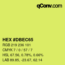 カラーコード: HEX #DBEC65 | qconv.com