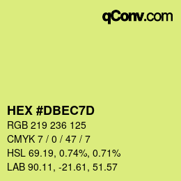 カラーコード: HEX #DBEC7D | qconv.com