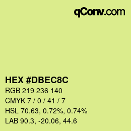 Farbcode: HEX #DBEC8C | qconv.com