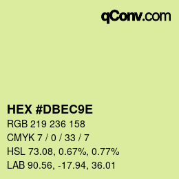 颜色代码: HEX #DBEC9E | qconv.com
