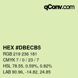 Color code: HEX #DBECB5 | qconv.com