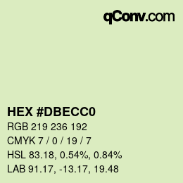 カラーコード: HEX #DBECC0 | qconv.com