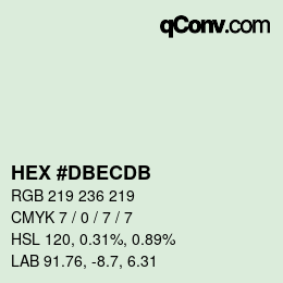 Color code: HEX #DBECDB | qconv.com