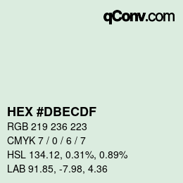 カラーコード: HEX #DBECDF | qconv.com
