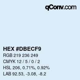 颜色代码: HEX #DBECF9 | qconv.com