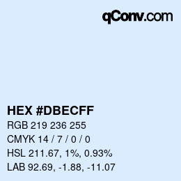 Color code: HEX #DBECFF | qconv.com