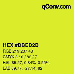カラーコード: HEX #DBED2B | qconv.com