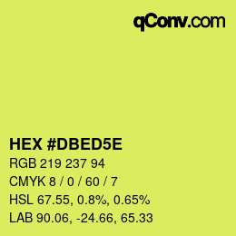 Code couleur: HEX #DBED5E | qconv.com