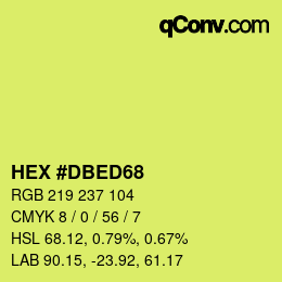 カラーコード: HEX #DBED68 | qconv.com