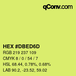Color code: HEX #DBED6D | qconv.com