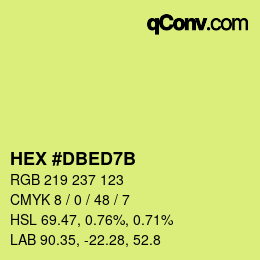 カラーコード: HEX #DBED7B | qconv.com