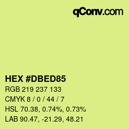 カラーコード: HEX #DBED85 | qconv.com