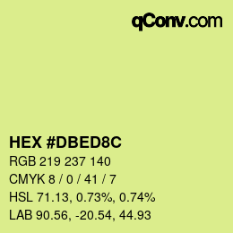 Color code: HEX #DBED8C | qconv.com