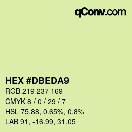 カラーコード: HEX #DBEDA9 | qconv.com