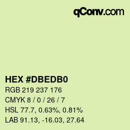 Color code: HEX #DBEDB0 | qconv.com