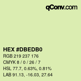 カラーコード: HEX #DBEDB0 | qconv.com
