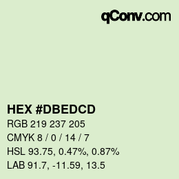 Color code: HEX #DBEDCD | qconv.com