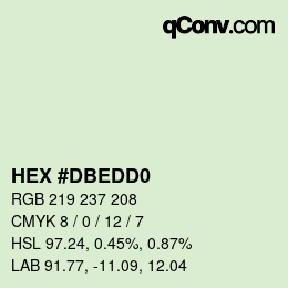 カラーコード: HEX #DBEDD0 | qconv.com