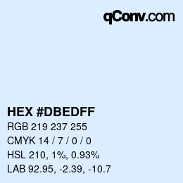 Color code: HEX #DBEDFF | qconv.com