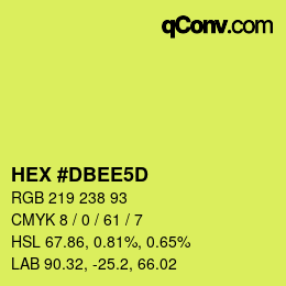 カラーコード: HEX #DBEE5D | qconv.com