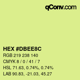 Color code: HEX #DBEE8C | qconv.com