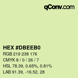 颜色代码: HEX #DBEEB0 | qconv.com