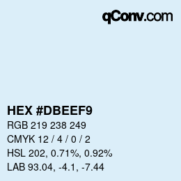 カラーコード: HEX #DBEEF9 | qconv.com