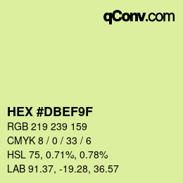 颜色代码: HEX #DBEF9F | qconv.com