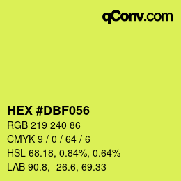 Color code: HEX #DBF056 | qconv.com