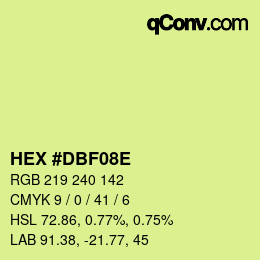 Color code: HEX #DBF08E | qconv.com